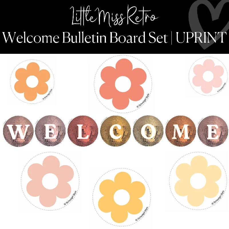 Little Miss Retro "Welcome" Bulletin Board Set | Retro Classroom Decor | UPRINT | Schoolgirl Style