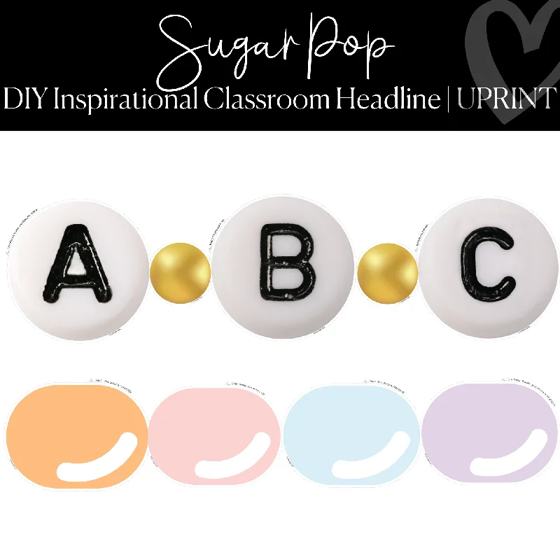 Friendship Bead Bulletin Board Letters | DIY Inspirational Classroom Headline | UPRINT | Printable Lettering | Sugar Pop | Schoolgirl Style