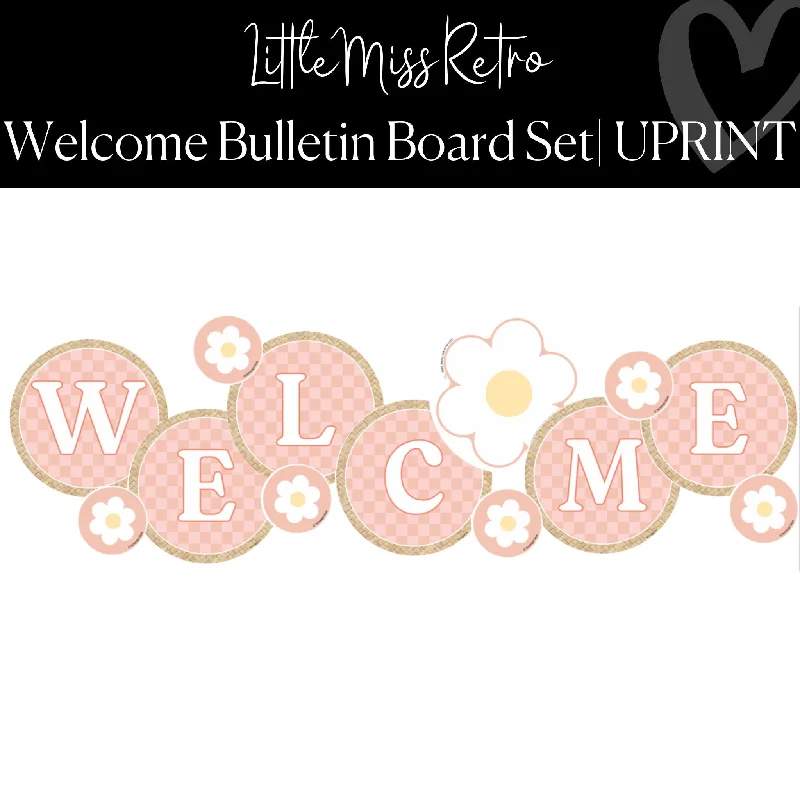 Daisy "Welcome" Bulletin Board Set | Retro Classroom Decor | UPRINT | Schoolgirl Style