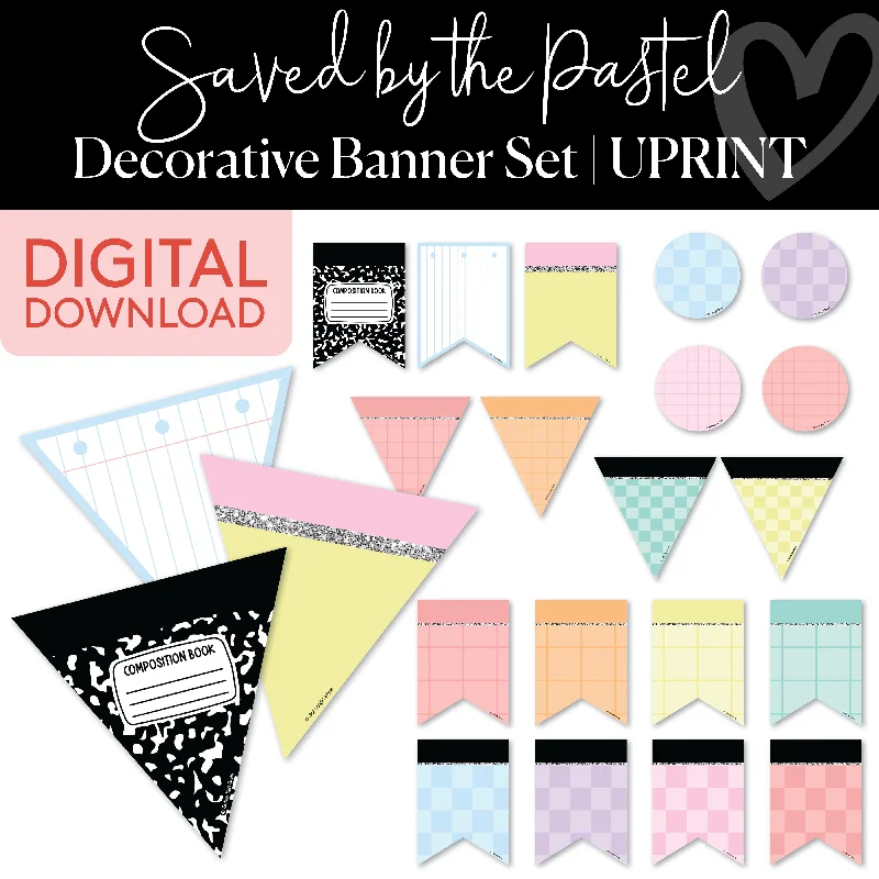 Classroom Banners | Saved By The Pastel | Printable Classroom Decor | Schoolgirl Style