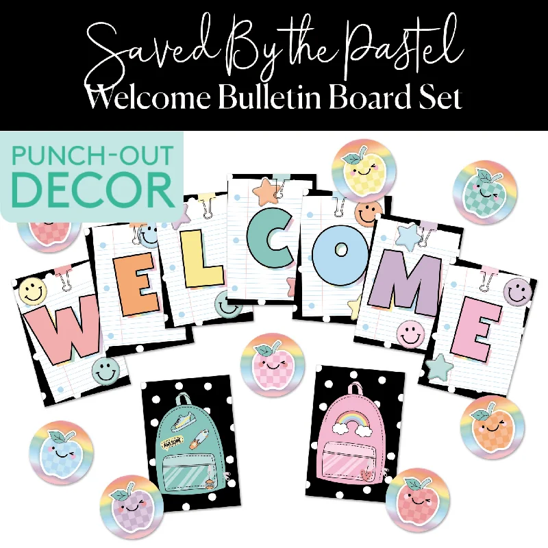 Welcome | Bulletin Board Set | Saved By The Pastel | Schoolgirl Style