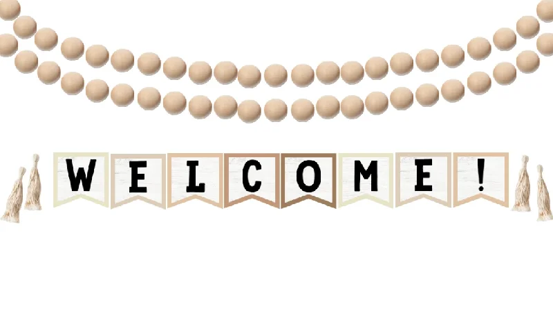 Welcome Bulletin Board Set | Neutral | Simply Stylish Boho Rainbow | UPRINT | Schoolgirl Style