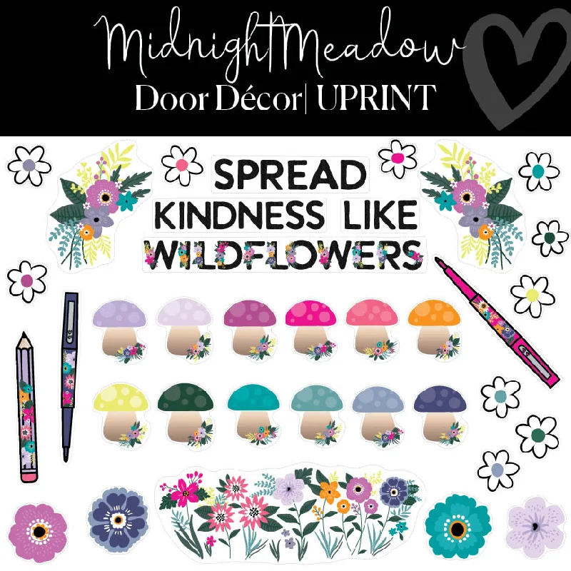 Door Décor | Floral Classroom Décor | Midnight Meadow | UPRINT | Schoolgirl Style