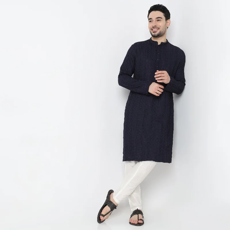 Regular Fit Embroidered Kurta