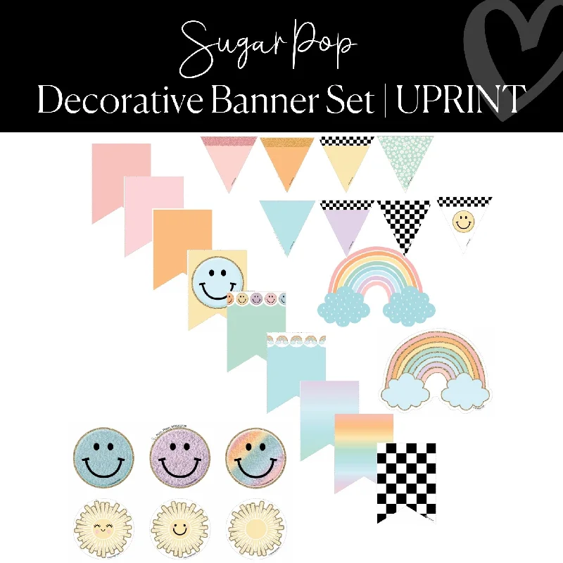 Decorative Classroom Banners | Pastel Classroom Decor | Sugar Pop | UPRINT | Schoolgirl Style