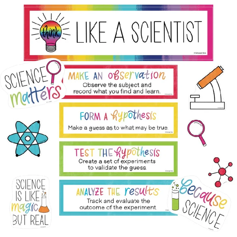 "Think Like a Scientist" Mini Bulletin Board Set | Light Bulb Moments | UPRINT | Schoolgirl Style