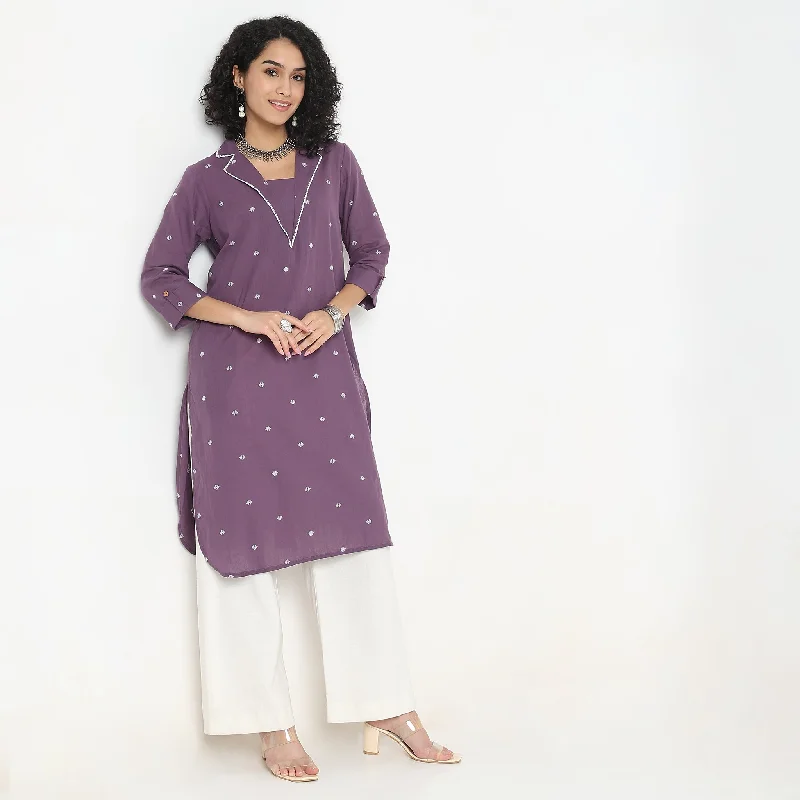 Flare Fit Embroidered Kurta