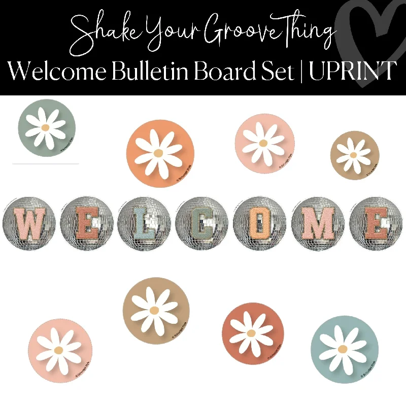 Disco "Welcome" Bulletin Board Set | Groovy Classroom Decor | UPRINT | Schoolgirl Style