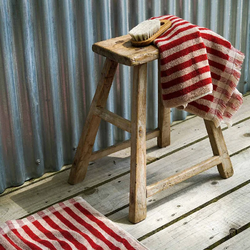 Sandstone Red Pembroke Stripe Cotton Hand Towel