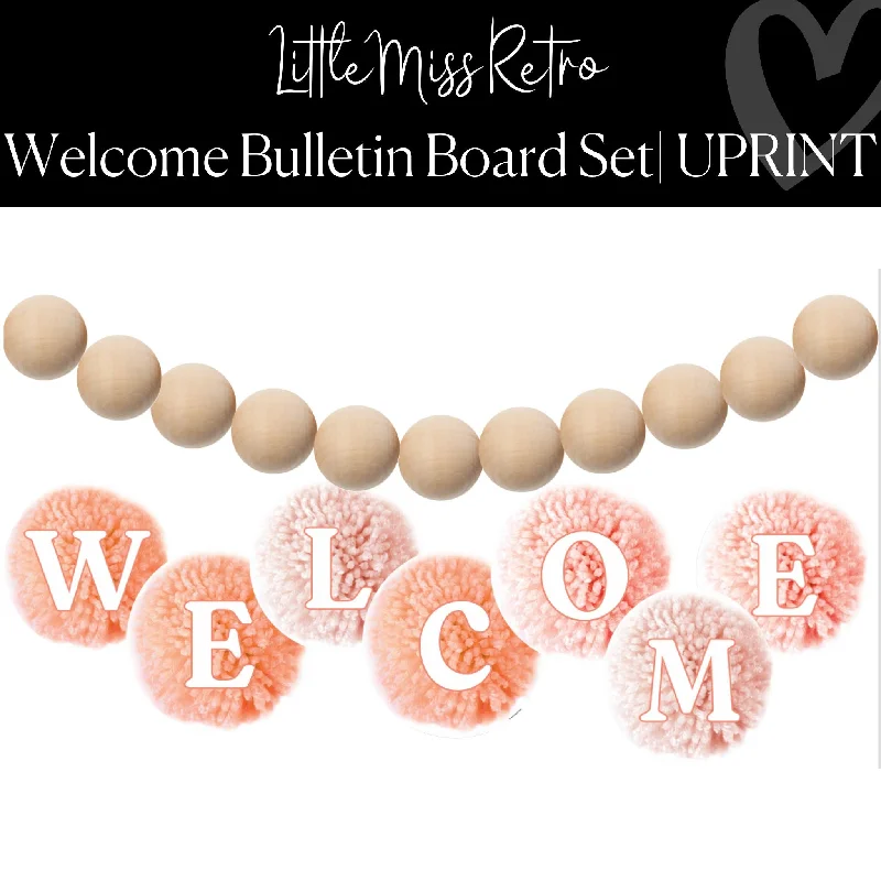 Pom Pom "Welcome" Bulletin Board Set | Retro Classroom Decor | UPRINT | Schoolgirl Style