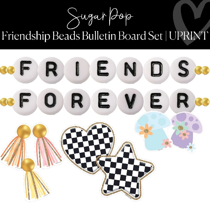 Friendship Beads Bulletin Board Set | Pastel Classroom Decor | UPRINT | Schoolgirl Style