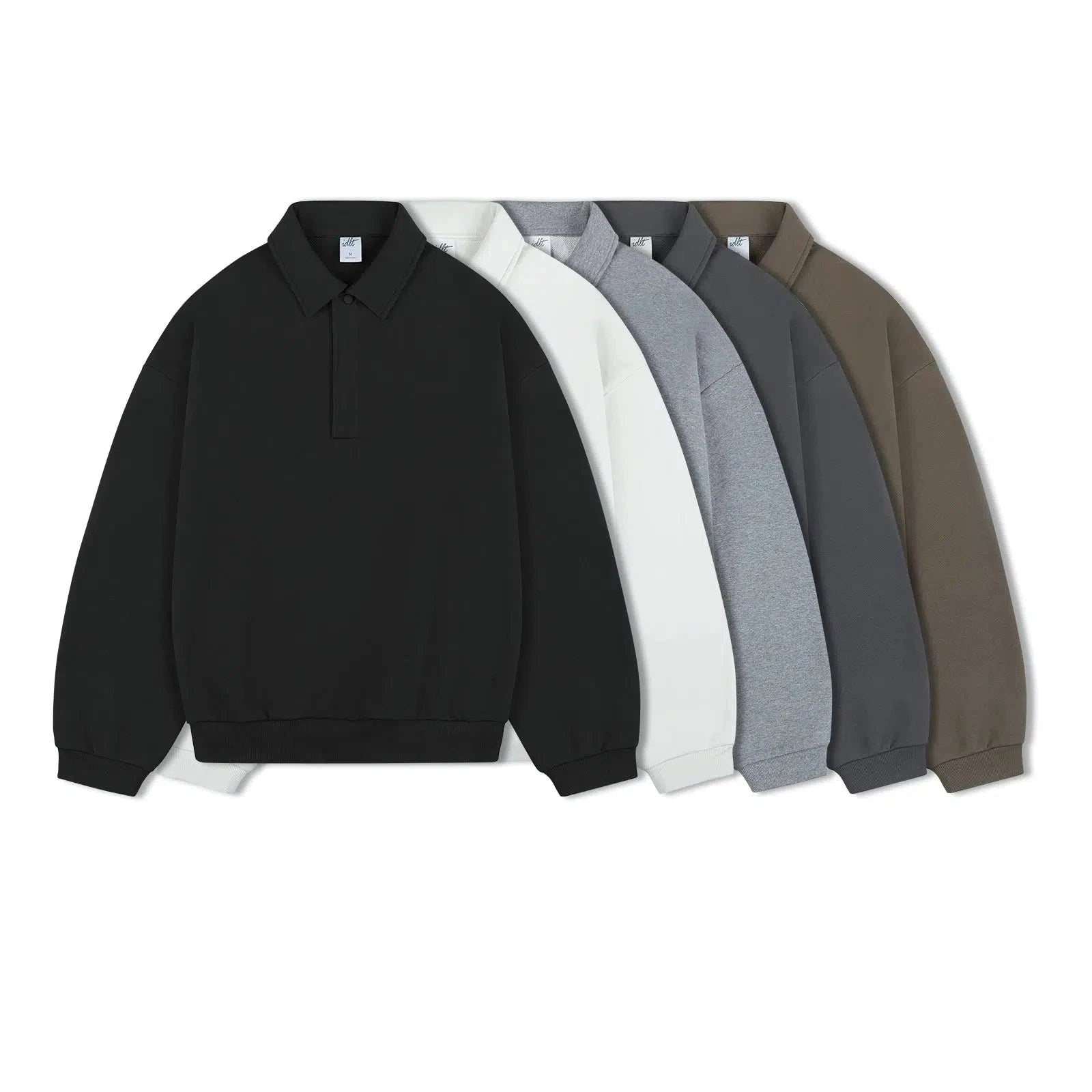 Polo Lapel Basic Sweatshirt