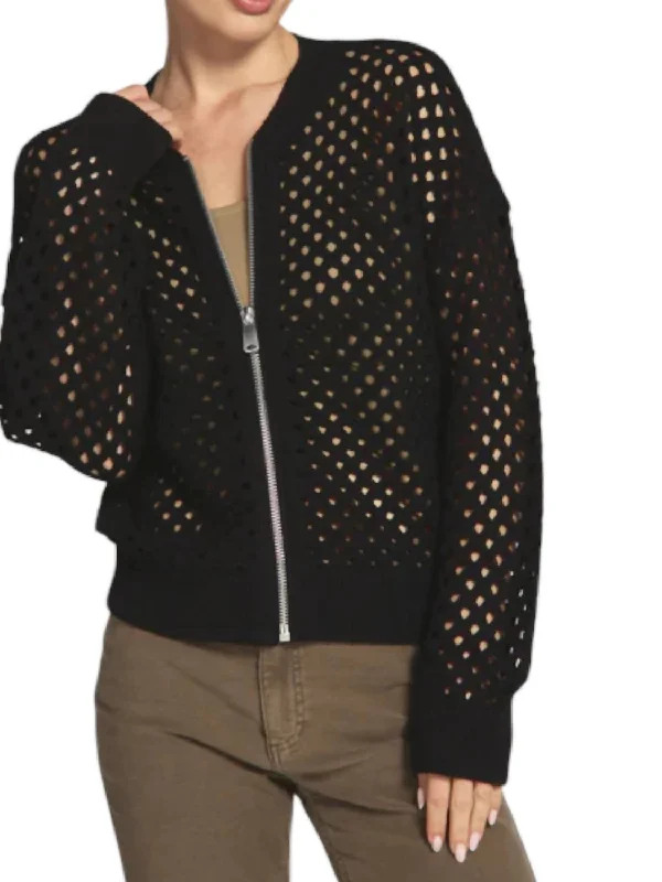 Rene Knit Bomber In Black