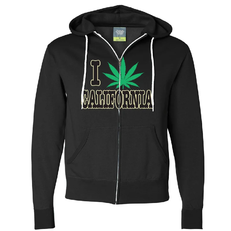 I Love Pot California Zip-Up Hoodie