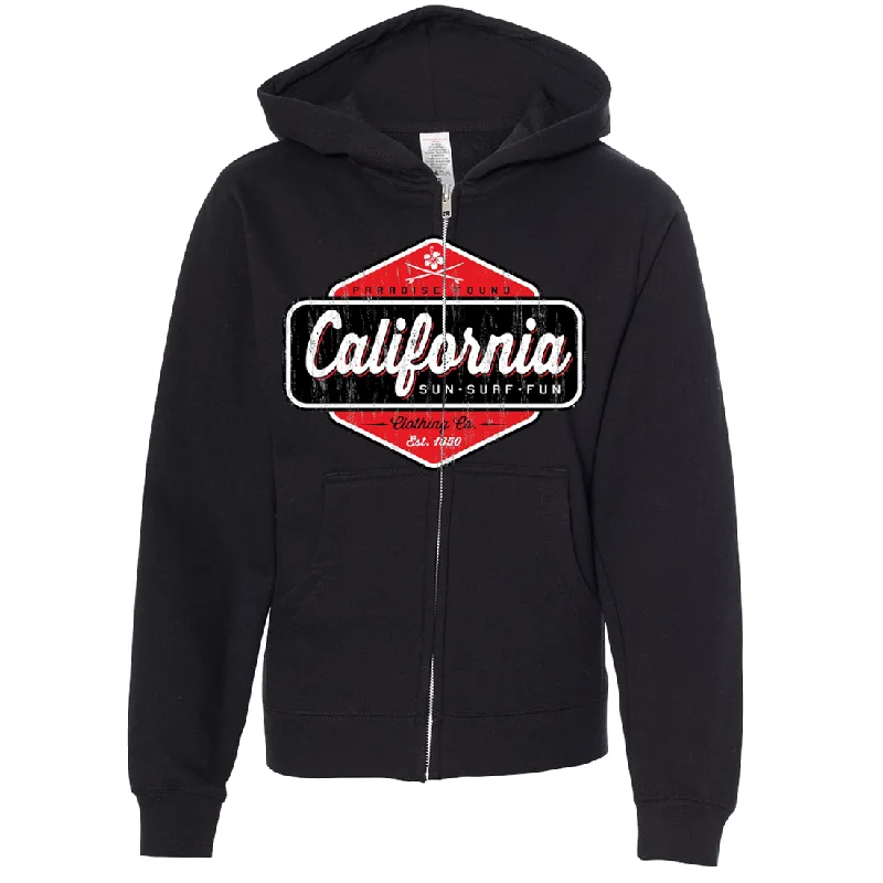 California Paradise Found Premium Youth Zip-Up Hoodie