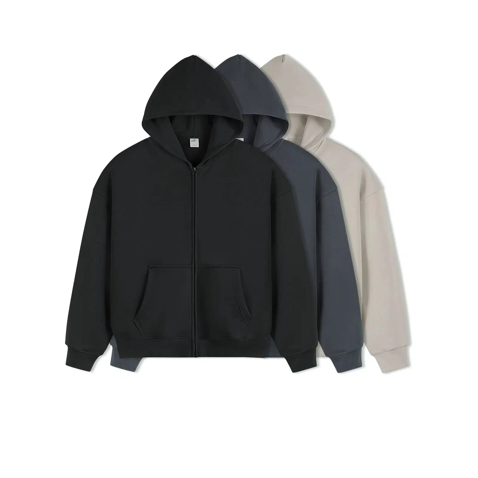 Zip-up Basic Cotton Hoodie