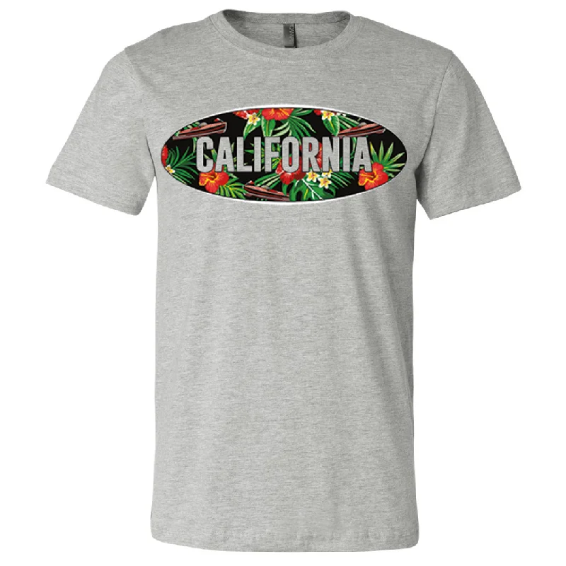 California Tropical Flowers Logo Asst Colors Mens Lightweight Fitted T-Shirt/tee