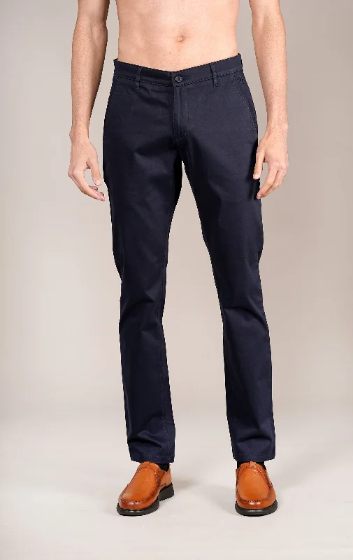 Men's Military Navy Non-Pleated Casual Trouser