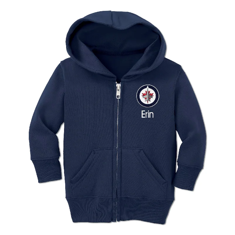 Personalized Winnipeg Jets Toddler Full-Zip Hooded Sweatshirt