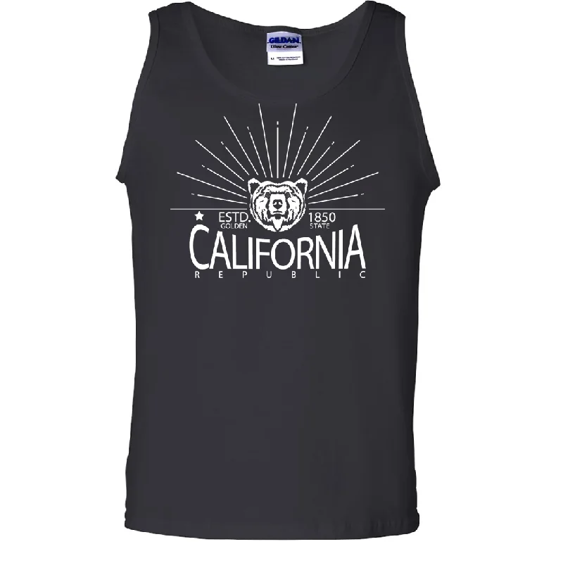 California Golden State White Print Asst Colors Tank Top