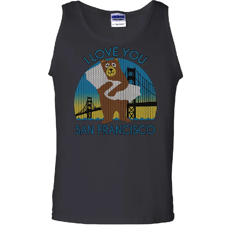 I Love You SF Knit Style Bear Asst Colors Tank Top