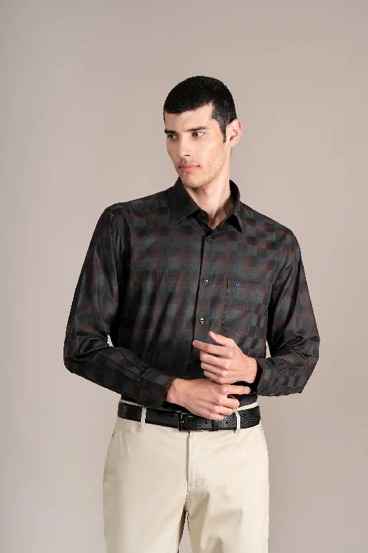 Men's Multicolor Check Full Sleeves Formal Shirt