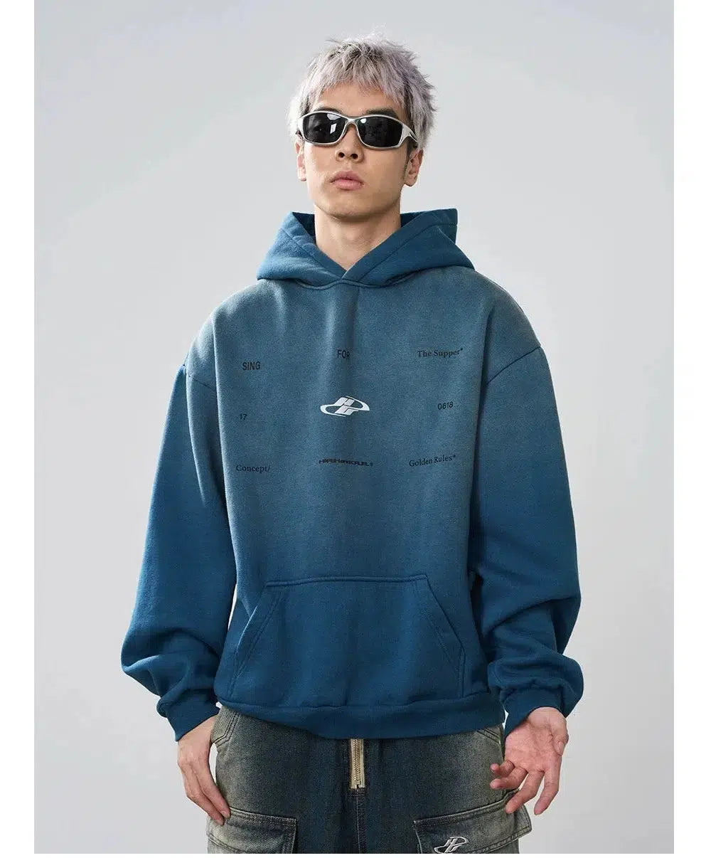 Gradient Washed Hooded Sweatshirt