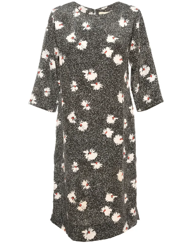 Floral Vintage Day Dress - L