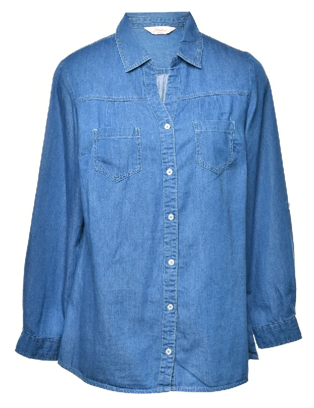 Long Sleeved Denim Shirt - M