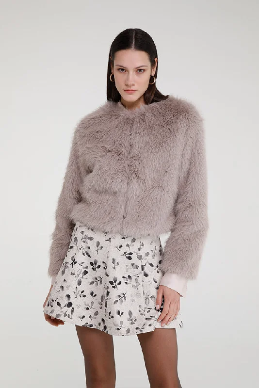 Shuanna Fur Short Jacket (Beige)