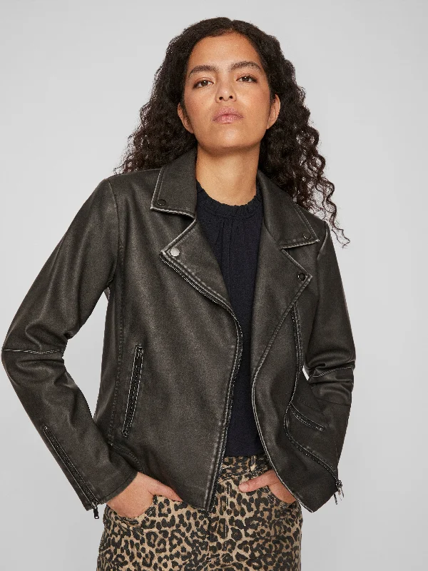 Vicky Biker Jacket (Black/Washed)