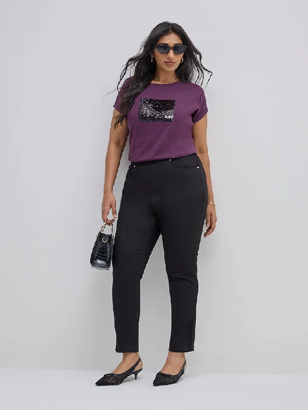 Gia Black Solid High-Rise Jeggings