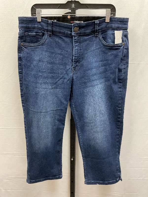 Jeans Cropped By Liz Claiborne In Blue Denim, Size: 16