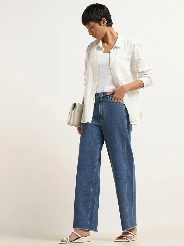 LOV Blue High Rise Wide Leg Jeans