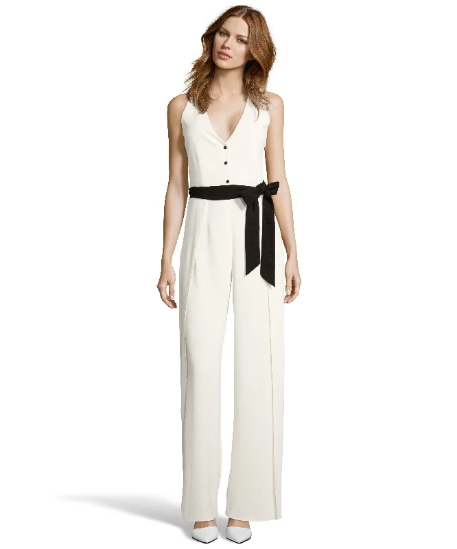 Button-down Jumpsuit with Belt