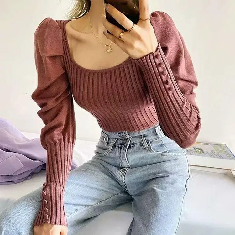 Harriet Ribbed Puffed Sleeve Bodysuit