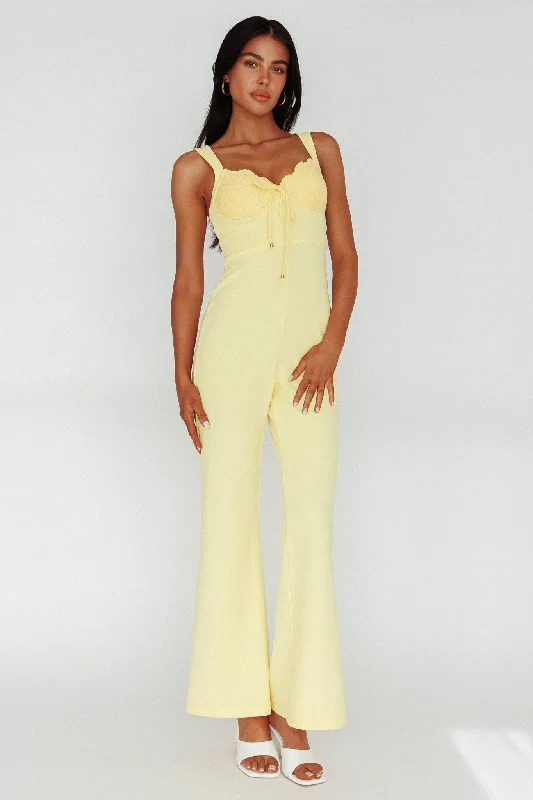 Ti Amo Lace Bust Jumpsuit Yellow