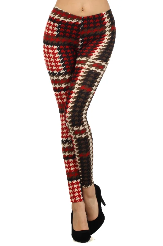 Autumn Printed Houndstooth Leggings