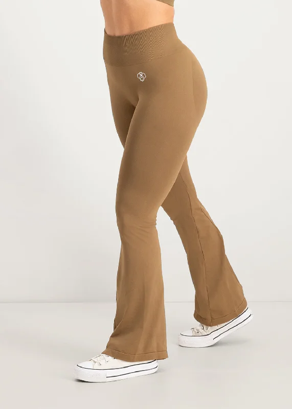 Flare Scrunch Legging - Brown