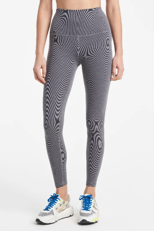 Heather Rib High Waisted Midi Legging - Gray Heather