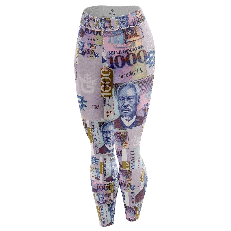 TMMG Haiti Everyday Lifestyle - Haitian Money 1000 Gourdes Workout Leggings For Women