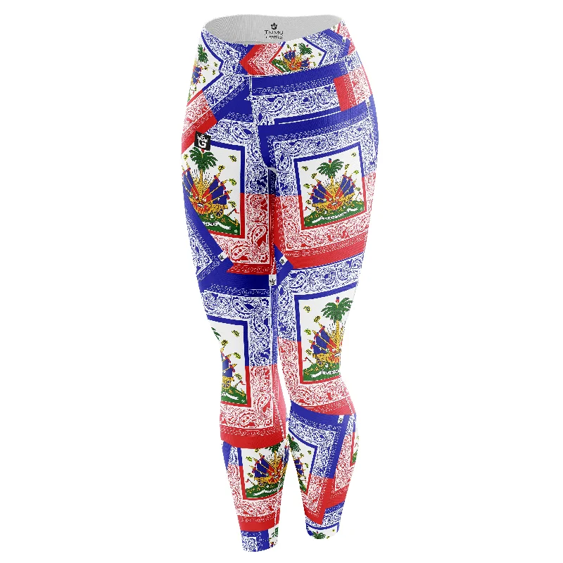 TMMG Haiti - Haitian Flag Lifestyle Bandana Leggings For Women