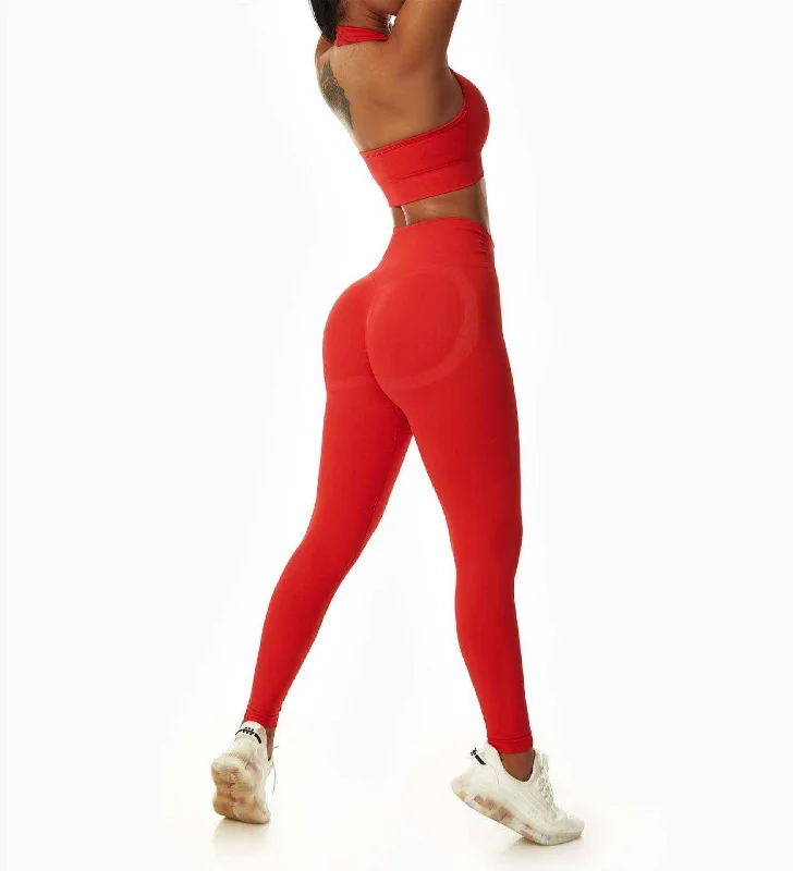 Dynamic Radiant High Wasited Red Seamless Legging