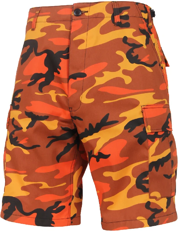 Savage Orange Camouflage  - Military Cargo BDU Shorts (Polyester/Cotton Twill)