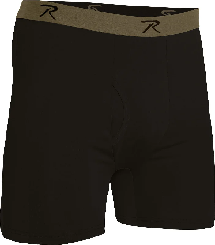 Black Moisture Wicking Performance Boxer Shorts