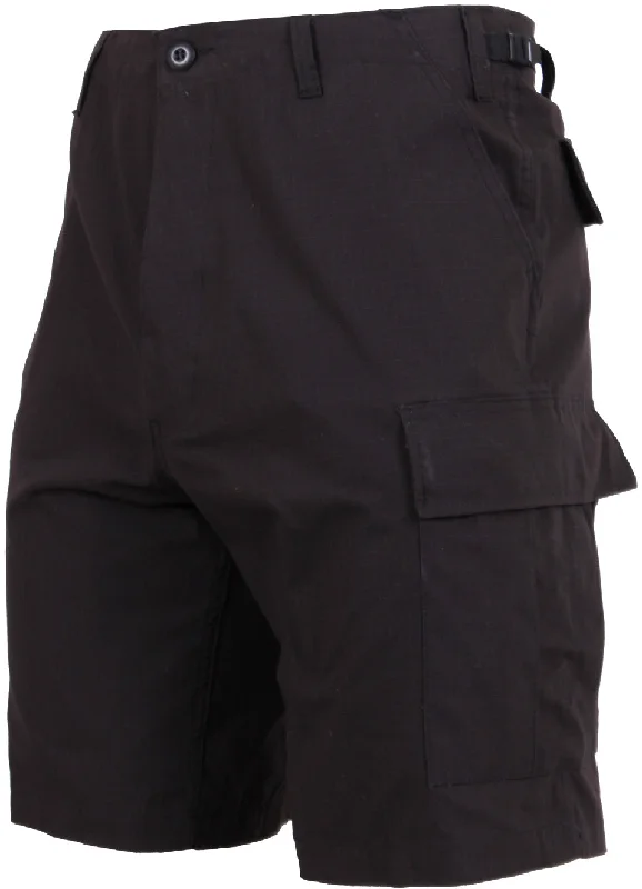 Black - Rip-Stop BDU Shorts - Cotton Ripstop