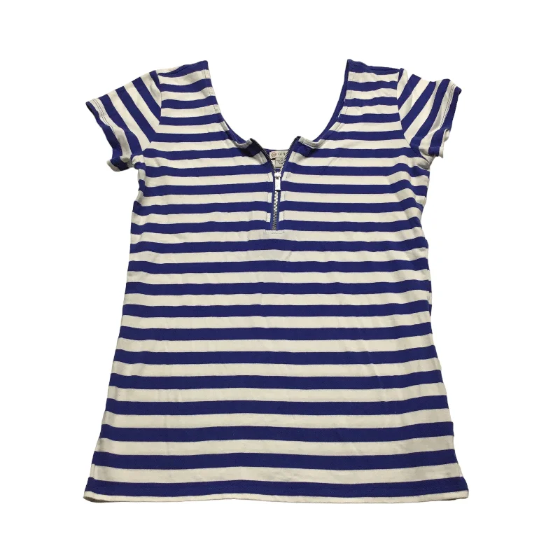 Blue & White Top Short Sleeve Guess, Size L