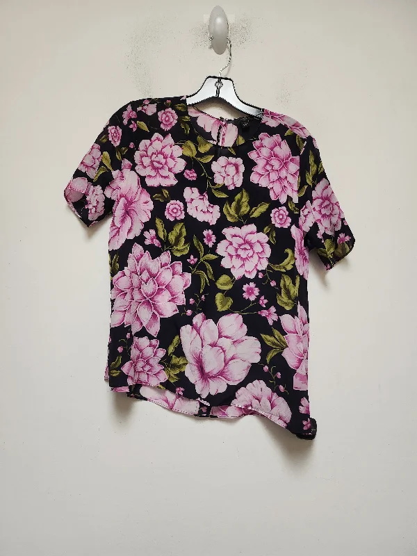 Floral Print Top Short Sleeve Ann Taylor, Size S