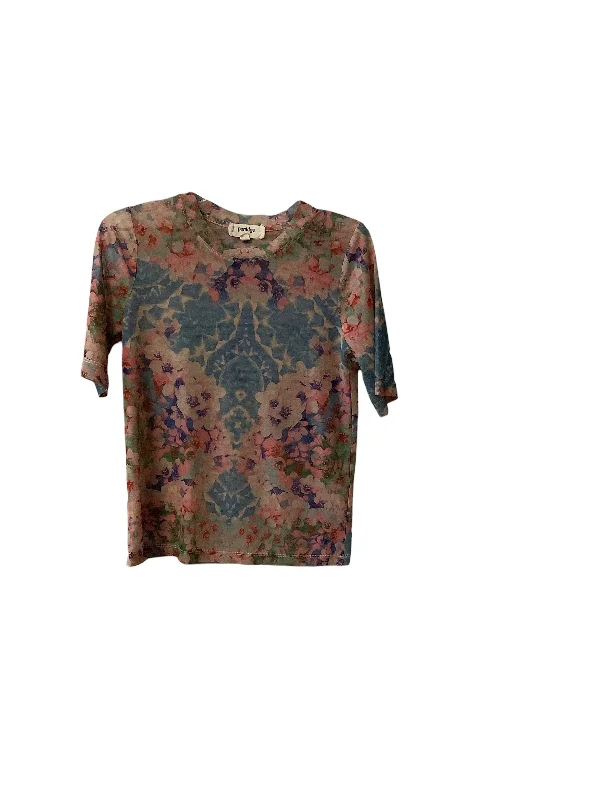 Floral Print Top Short Sleeve Porridge, Size S