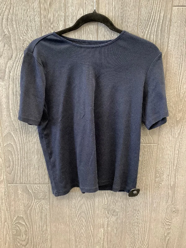 Navy Top Short Sleeve Basic Christopher And Banks, Size M